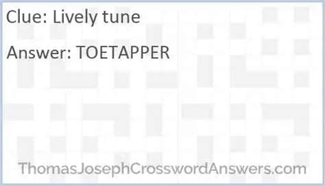 Lively tune crossword. The Crossword Solver found 30 answers to "A lively tune", 4 letters crossword clue. The Crossword Solver finds answers to classic crosswords and cryptic crossword puzzles. Enter the length or pattern for better results. Click the answer to find similar crossword clues. 