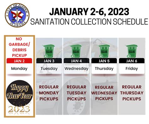 Livermore garbage holiday schedule. Call us at: 925-449-7300 or visit: www.LivermoreSanitation.com for more information or to make other arrangements. HOLIDAY SERVICE SCHEDULE - Collection days will NOT … 