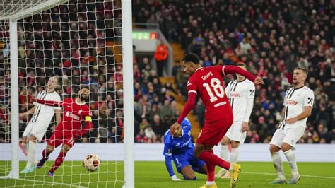 Liverpool advances in Europa League. Aubameyang hat trick for Marseille includes overhead kick