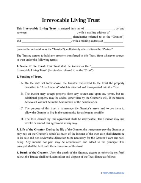 Living Trust Irrevocable Trust Irrevocable Form US Legal Forms