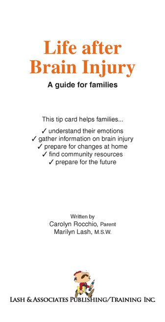 Living with brain injury a guide for families. - Security guard report writing training manual boobar.