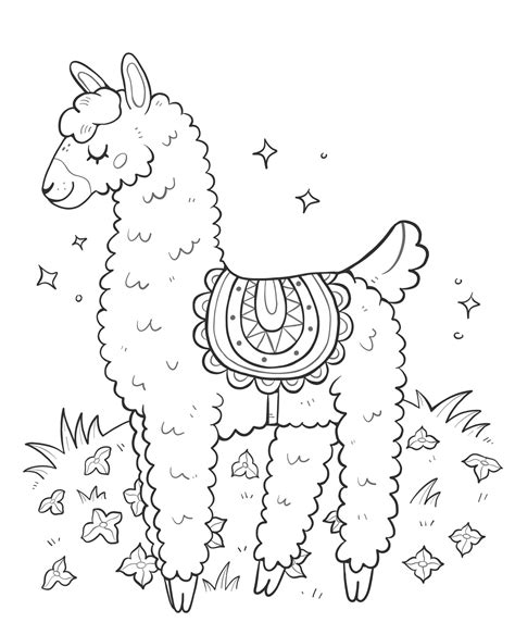 Llama Coloring Pages by Random Llamas Free Printable Coloring Pages