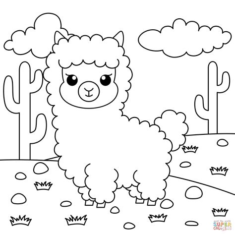 Llama Printable Coloring Pages