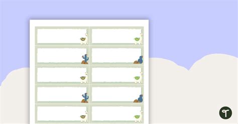 Llama and Cactus Sign and Name Tags Teaching Resource Teach Starter