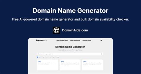 Llc name generator.  Check domain availability, customize parameters, and get...