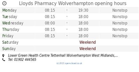 Lloyds Pharmacy in Bilbrook, Wolverhampton, Opening Times