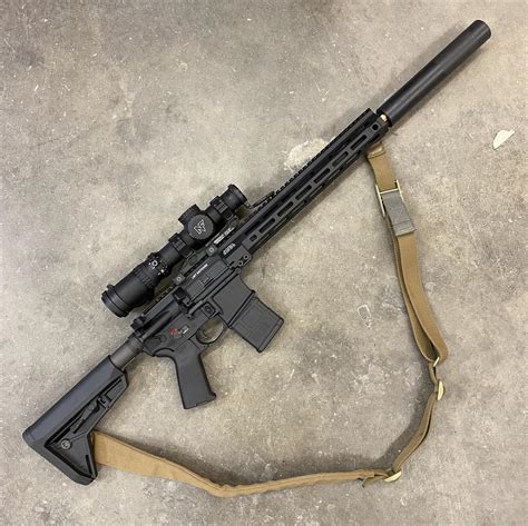  This Lewis Machine & Tool 5.56 Barrel is a great option if you are looking to build a compact AR-15. It comes with an A2 front sight gas block already installed and a delta ring attachment for two-piece handguards. At 14.5” in length, this LMT barrel has a carbine length gas system and a 1/7 twist rate. 