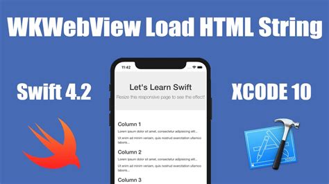 Load html string in wkwebview ios swift 4.  Oct 20, 2020 · I have a wkWebView i...