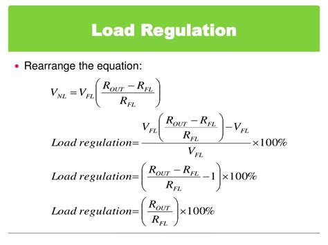 Load regulation is defined as the output voltage change for a given load change. This is typically from no load to full load, given by Equation 1: Load regulation indicates the performance of the pass element and the closed-loop DC gain of the regulator. . 