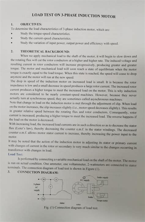 Load test on single phase induction motor theory.  (intransitive) To f...