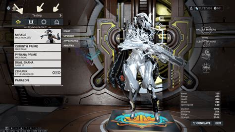 Loadouts and Configurations in Warframe