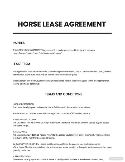 Loan Agreement for Horse US Legal Forms