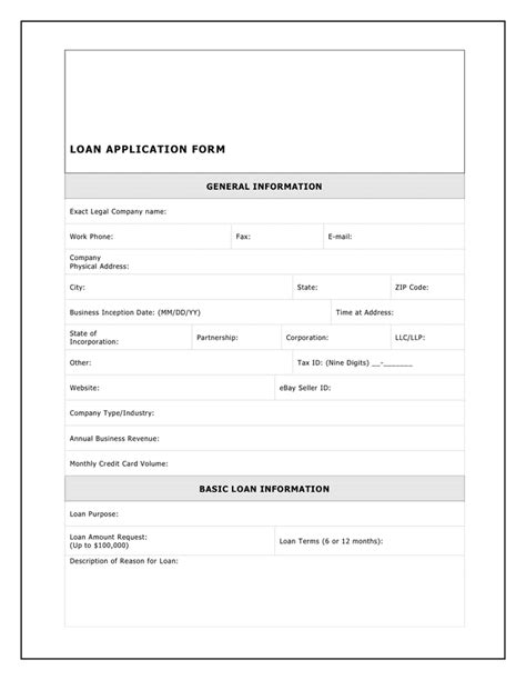 Loan Application Form In Pdf