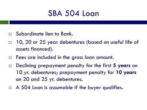 Loan Assumption - SBA 504 Loans