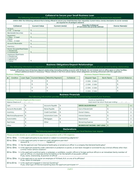 LoanApplication Document ReferenceGuide - TD