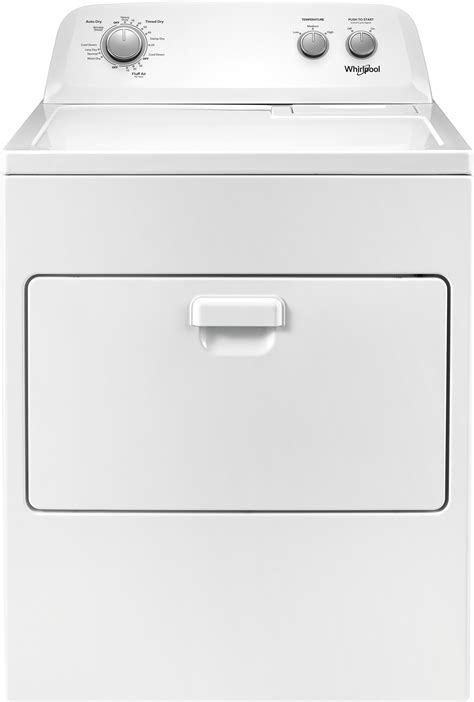 Product Description. This Whirlpool® 7.0 cu. ft. Top Load Dryer uses Moisture Sensing to help prevent overdrying by stopping the load at just the right time and features an Air Only Cycle that tumbles your items without using heat. Release wrinkles without rewashing loads with the Steam Refresh Cycle that uses water and heat to get clothes .... 