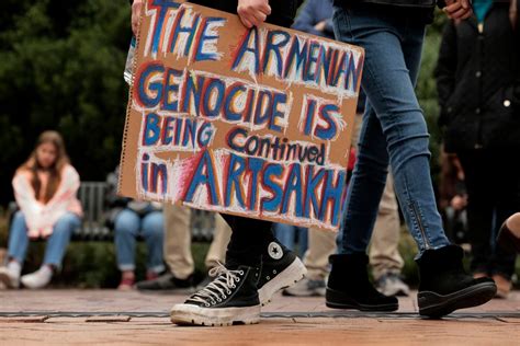 Local Armenian community rallies to raise awareness of Artsakh, hate speech found at Watertown church