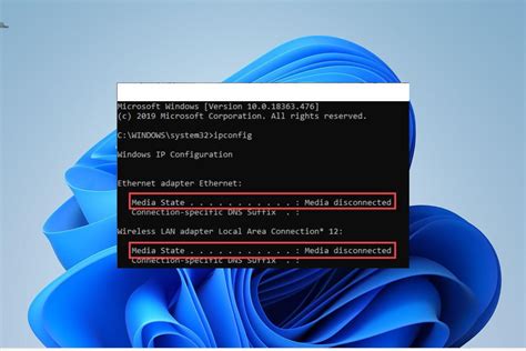 Local area network media disconnected.  You can resolve the Local Area C...