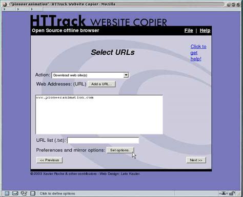 Local index - HTTrack Website Copier