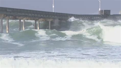 Local piers impacted by crashing waves