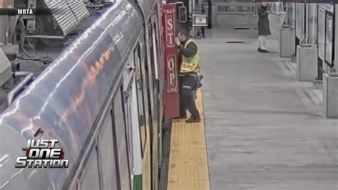 Local woman reacts to video showing moment her leg got caught in MBTA train door