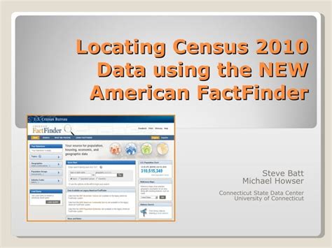 Locating Census 2010 Data using the NEW American FactFinder