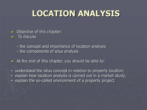 Location analysis. The role of quantitative location a