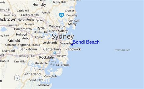  Bondi Beach is located 7 km east of the Sydney central business district, in the local government area of Waverley Council, in the Eastern Suburbs. Bondi, North Bondi and Bondi Junction are neighbouring suburbs. Bondi Beach is one of the most visited tourist sites in Australia. . 