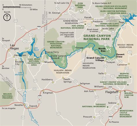  Park Maps. Download and print out these handy maps of the Grand Canyon for guidance on highways, distances, and attractions. The Overview Map covers the entire Grand Canyon area including the Hualapai and Havasupai Indian Reservations, the west end with Lake Mead, and the east end with Lake Powell. Download the South Rim Map for a closeup view ... . 