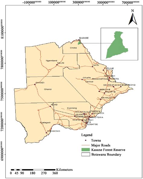 Location of Kasane forest in Chobe district. - ResearchGate