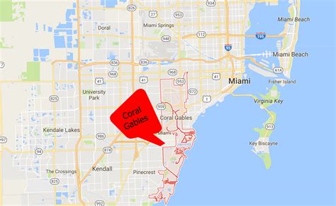 Location of coral gables florida. View Full Report Card. Coral Gables is a suburb of Miami with a population of 49,696. Coral Gables is in Miami-Dade County and is one of the best places to live in Florida. Living in Coral Gables offers residents an urban suburban mix feel and most residents own their homes. In Coral Gables there are a lot of restaurants, coffee shops, and parks. 