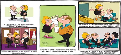 Lockhorns comics. Bunny Hoest's "The Lockhorns" follows Leroy and Loretta Lockhorn, a dysfunctional and argumentative married couple. 