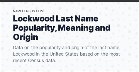 Lockwood: Name Meaning, Popularity, Celebrity, Sports Icon of …