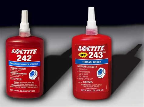 Loctite 242 vs 243. Loctite 1329467 243 Blue Threadlocker is a medium-strength threadlocker that comes in a 50 ml bottle. It has a blue color and a characteristic odor. ... Loctite 242 is a 50mL blue bottle threadlocker by Loctite. This product is designed to secure threaded fasteners and prevent them from loosening due to vibration. With its specialized formula ... 