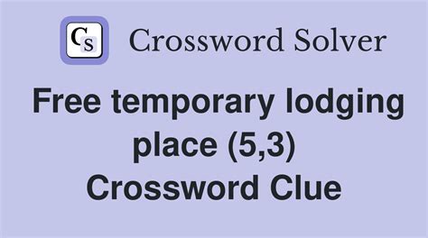 Lodging place - crossword puzzle clue