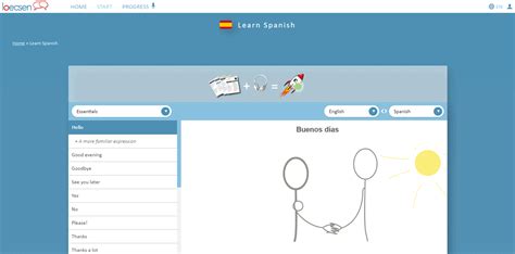 Loecsen spanish. Il existe de nombreux livres, cours en ligne, applications et sites web qui peuvent vous aider à apprendre l'espagnol. Choisissez les ressources qui vous conviennent et qui vous semblent adaptées à votre niveau et à vos objectifs. 8. Rejoignez un cours de langue avec un enseignant. 