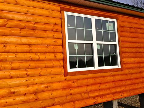 Log cabin siding can be used inside or out and features t