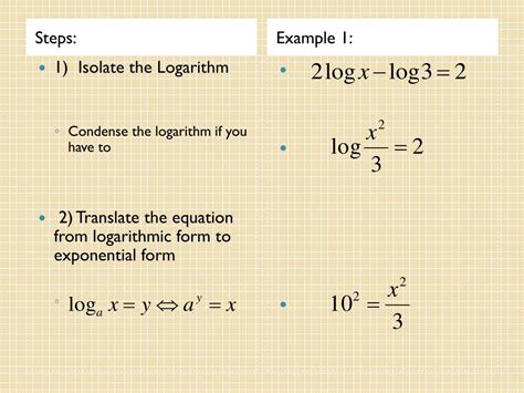 With practice, we can look at a logarithmic expression and expa