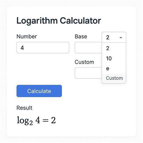 Logarithmic calculator.  Calculate logarithms with any base using our free calculato...
