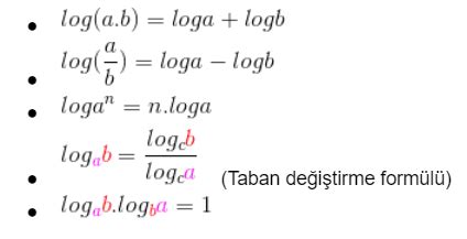 Logaritma toplama özellikleri
