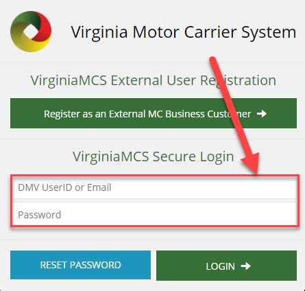 Logging Into VirginiaMCS
