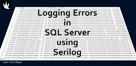 Logging SQL Server database errors