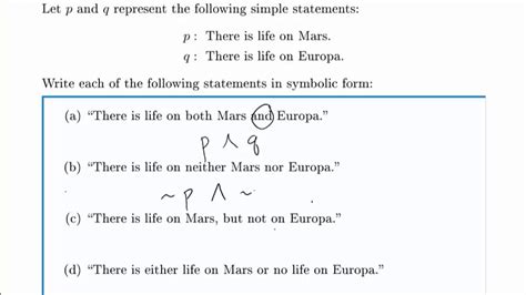 Logic Example Translating to Symbolic Form YouTube