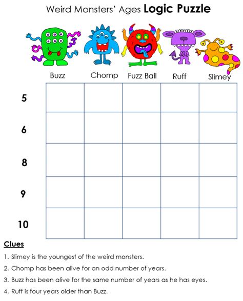 Logic Puzzle Fun 1 Worksheets 99Worksheets