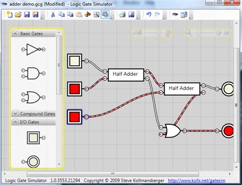 Logic gate simulator. Download Logic Gate Simulator for free. Logic Gate Simulator is an open-source tool for experimenting with and learning about logic gates. Features include drag-and-drop gate layout and wiring, and user created "integrated circuits". 