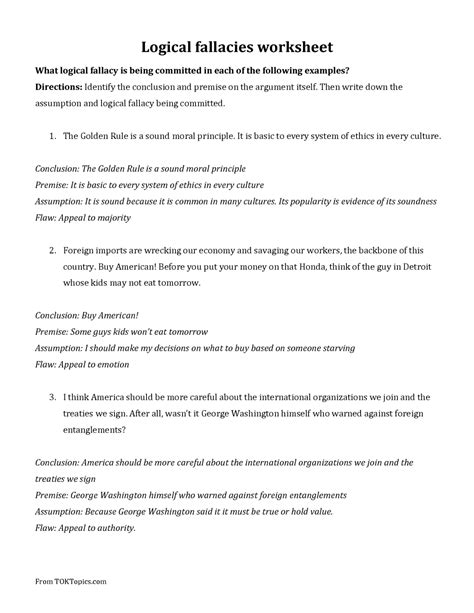 Logical Fallacies Worksheets Worksheets Worksheet Hero