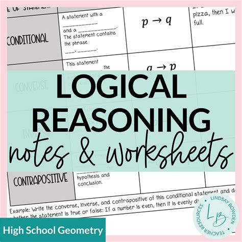 Logical Reasoning Notes and Worksheets Lindsay Bowden