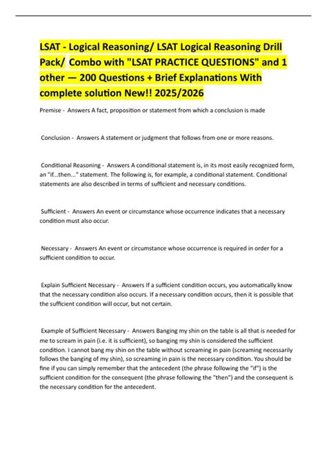 Logical reasoning lsat.  Mar 7, 2026 · Ability to explain argument structure, cond...