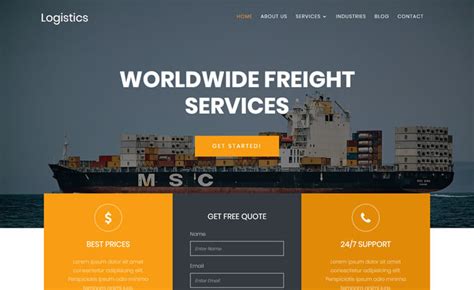 Logistics Free Bootstrap Agency Website Template