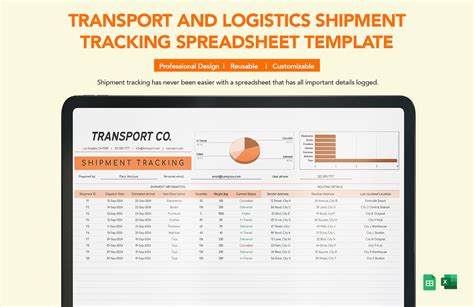 Logistics report template in excel.  With this tracking system, both the recipient and sen...